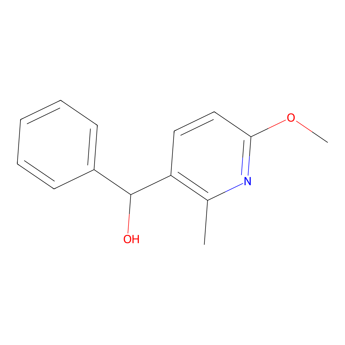 6-Methoxy-2-methyl-alpha-phenyl-3-pyridinemethanol molecular structure, CAS 1355200-53-1