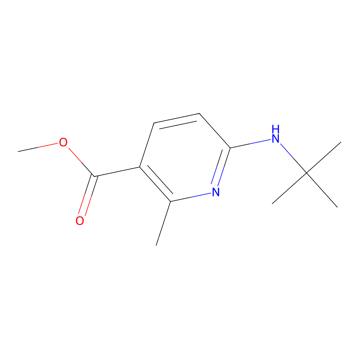 Methyl 6-(tert-butylamino)-2-methylnicotinate molecular structure, CAS 1355200-68-8