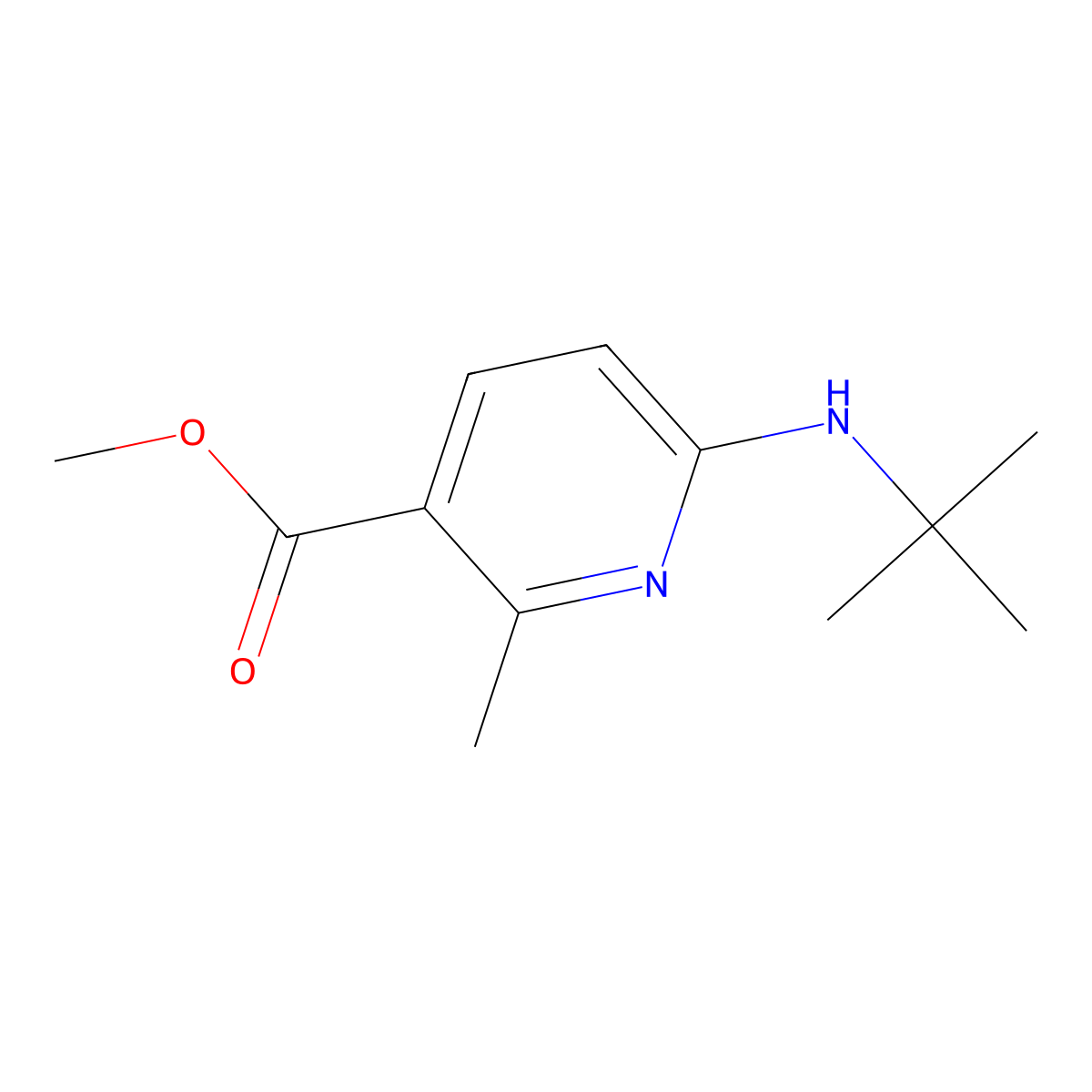 Methyl 6-(tert-butylamino)-2-methylnicotinate molecular structure, CAS 1355200-68-8