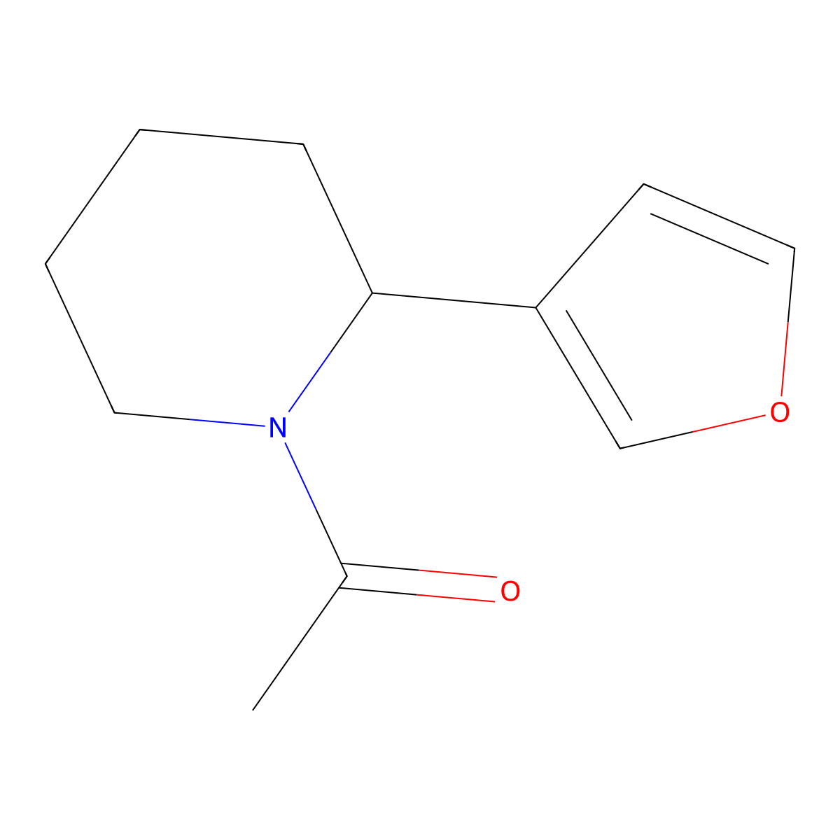 1-(2-(Furan-3-yl)piperidin-1-yl)ethanone molecular structure, CAS 1355200-69-9