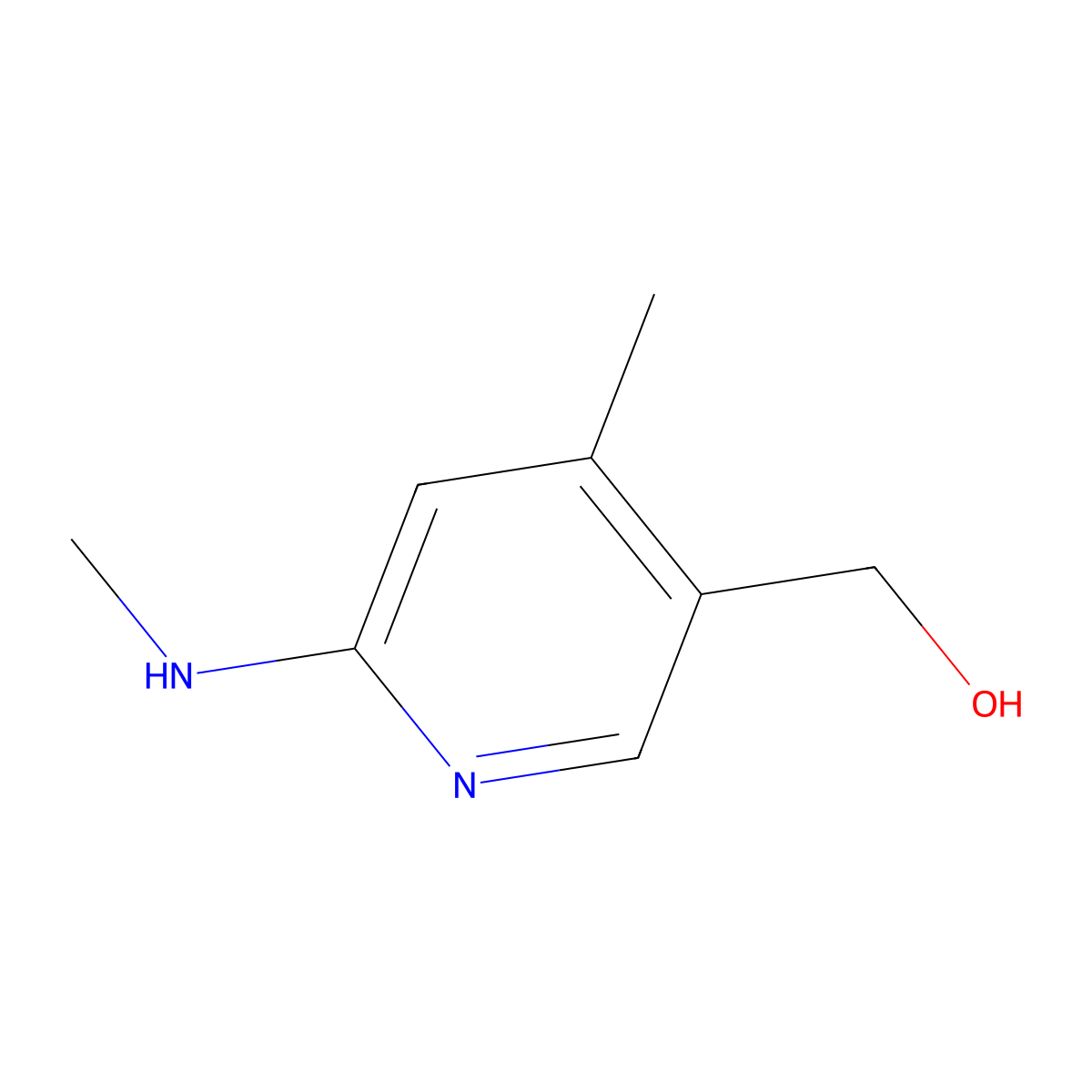 (4-Methyl-6-(methylamino)pyridin-3-yl)methanol molecular structure, CAS 1355201-03-4