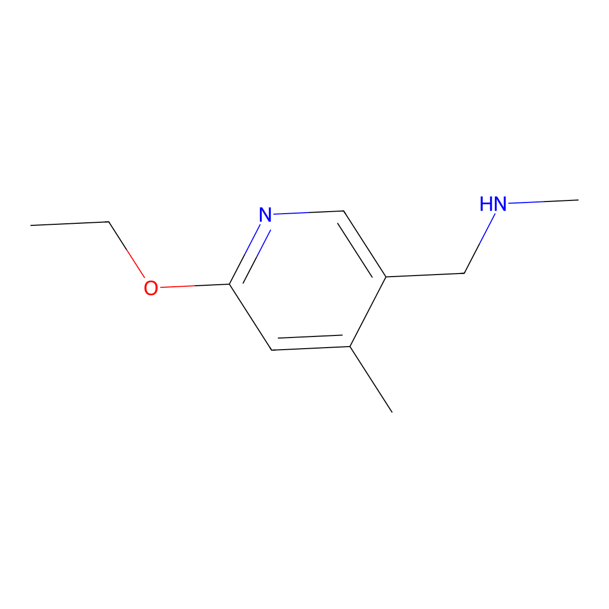 (6-Ethoxy-4-methyl-pyridin-3-ylmethyl)-methyl-amine molecular structure, CAS 1355201-21-6