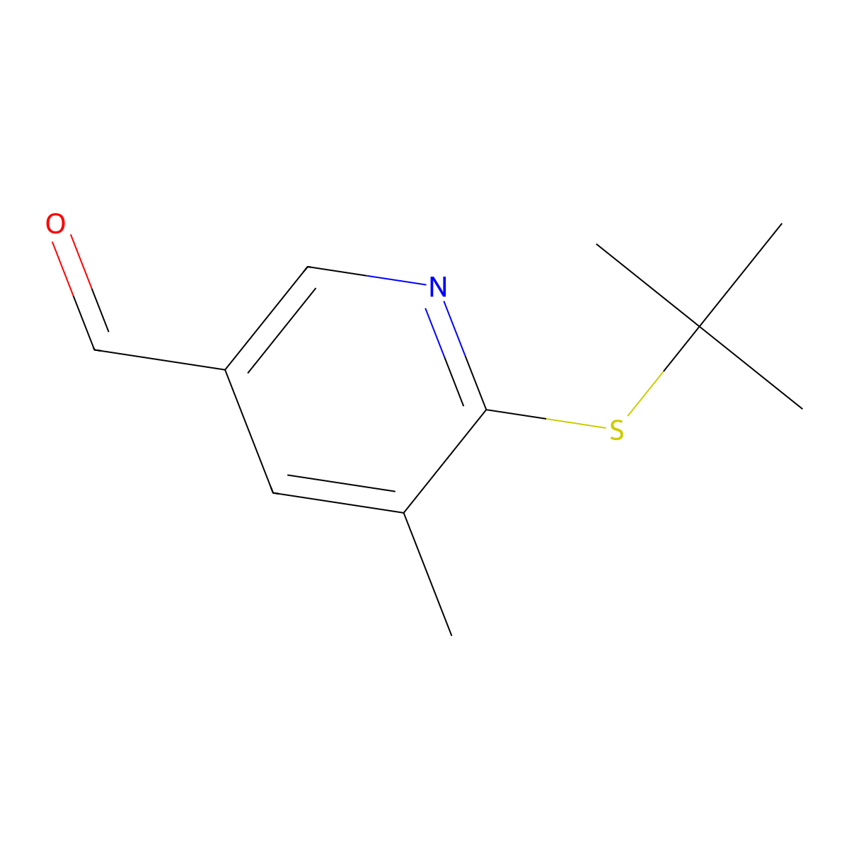 6-(tert-Butylthio)-5-methylnicotinaldehyde molecular structure, CAS 1355201-25-0