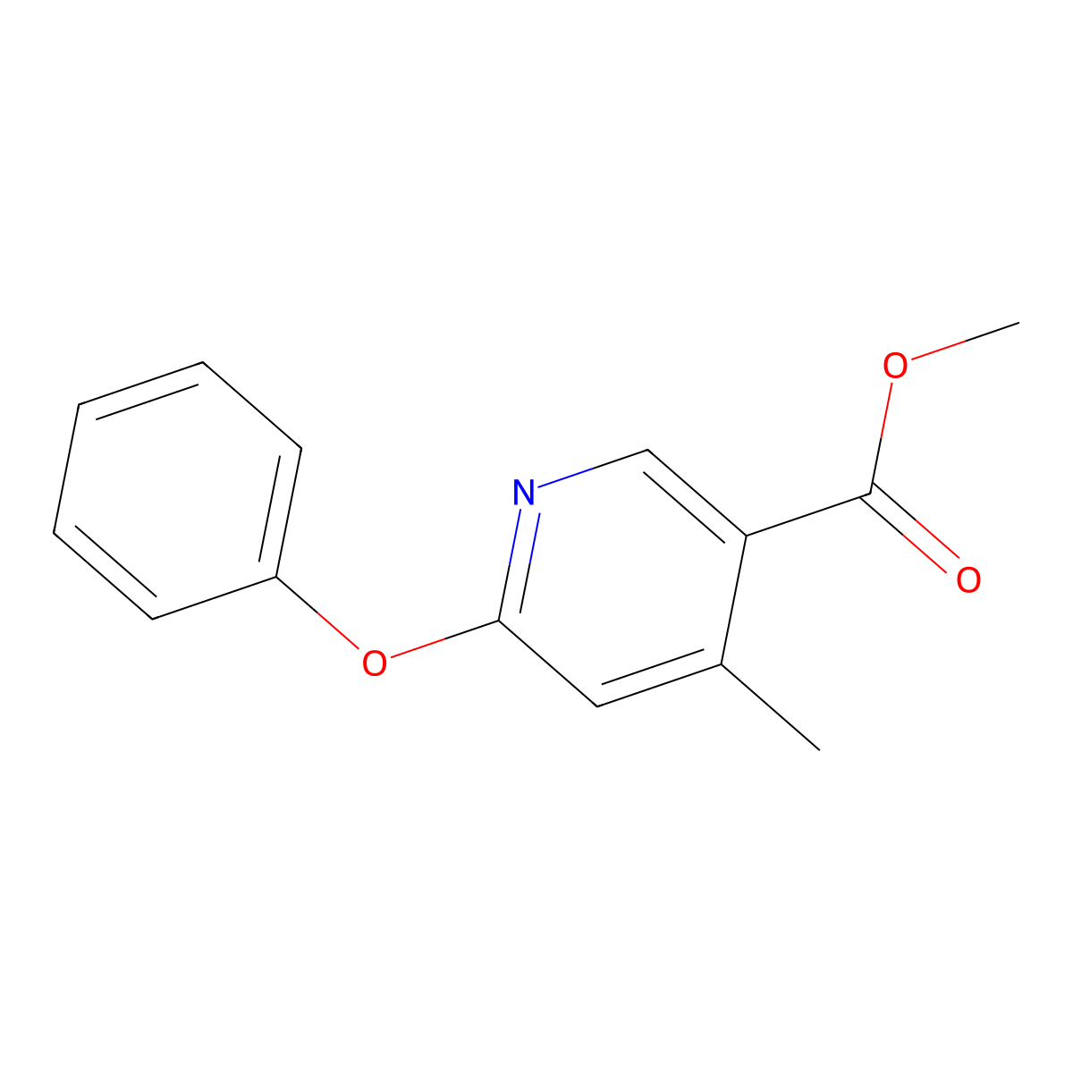 Methyl 4-methyl-6-phenoxynicotinate molecular structure, CAS 1355201-27-2