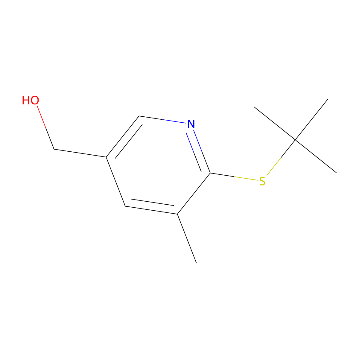 6-[(1,1-Dimethylethyl)thio]-5-methyl-3-pyridinemethanol molecular structure, CAS 1355201-35-2