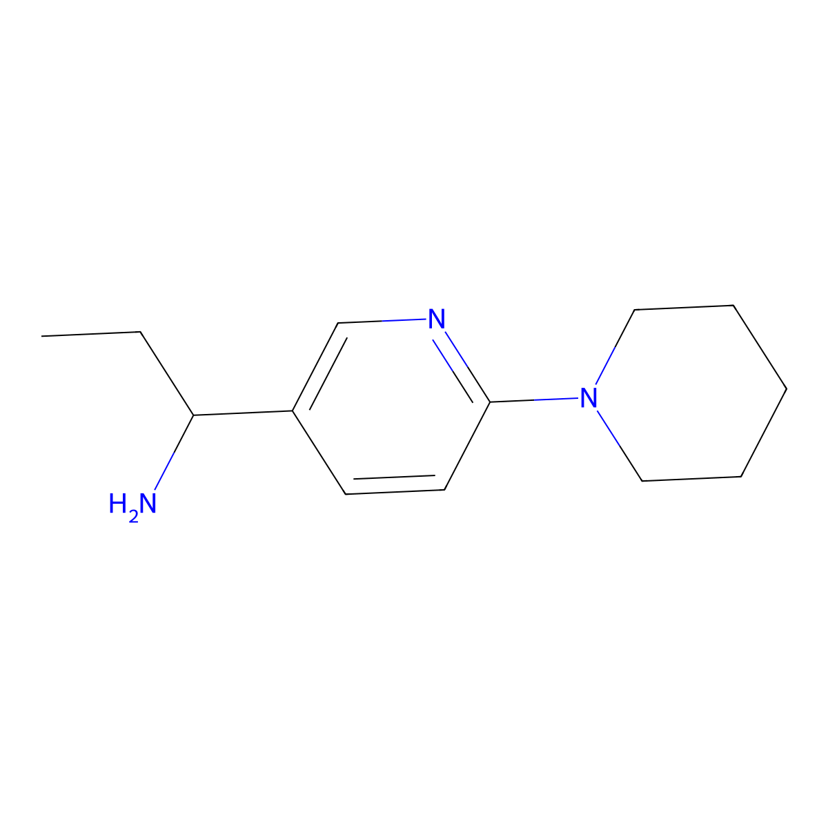 1-(6-(Piperidin-1-yl)pyridin-3-yl)propan-1-amine molecular structure, CAS 1355201-53-4