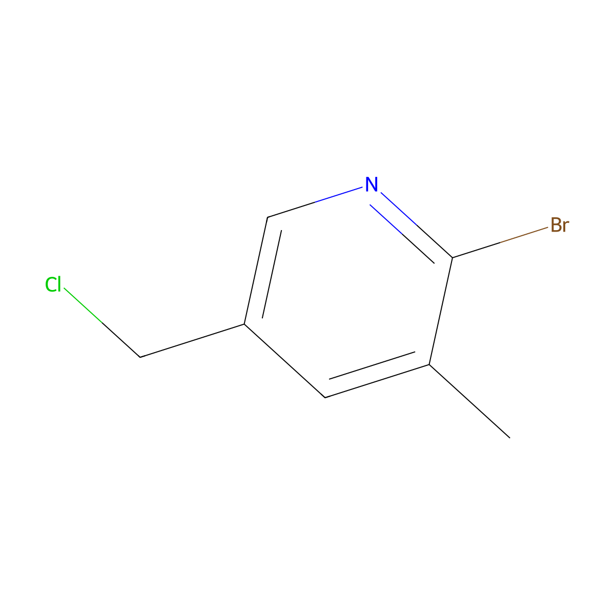 2-Bromo-5-(chloromethyl)-3-methylpyridine molecular structure, CAS 1355201-77-2