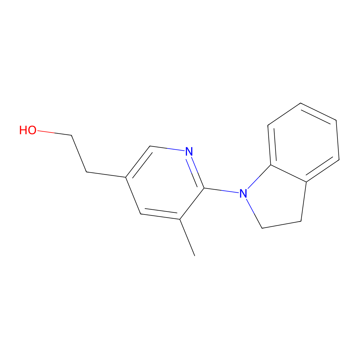 2-(6-(Indolin-1-yl)-5-methylpyridin-3-yl)ethanol molecular structure, CAS 1355201-79-4