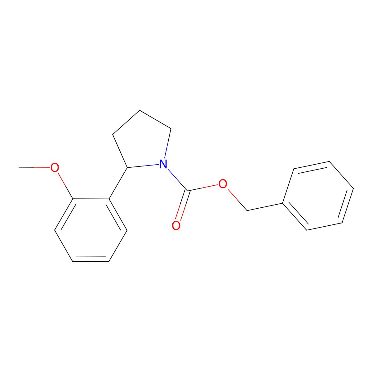 Benzyl 2-(2-methoxyphenyl)pyrrolidine-1-carboxylate molecular structure, CAS 1355201-88-5