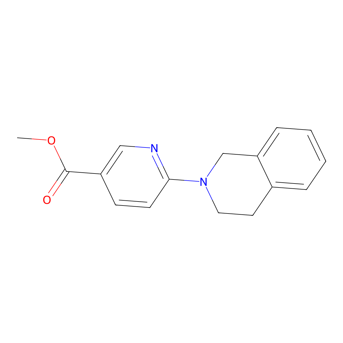 Methyl 6-(3,4-dihydroisoquinolin-2(1H)-yl)nicotinate molecular structure, CAS 1355201-90-9