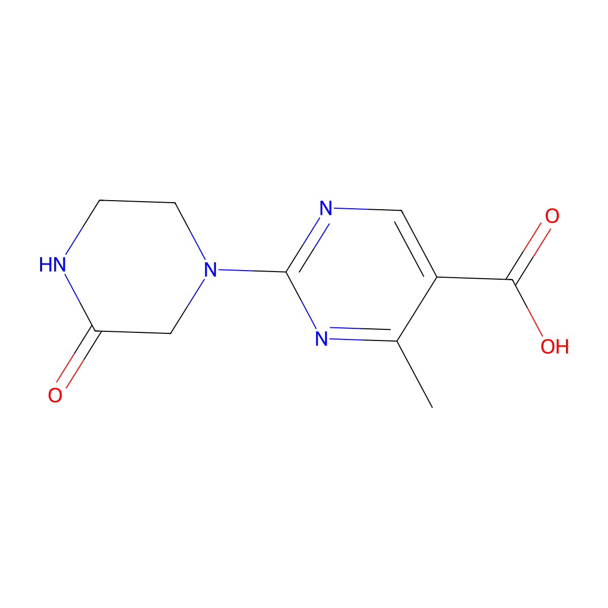 4-Methyl-2-(3-oxopiperazin-1-yl)pyrimidine-5-carboxylic acid molecular structure, CAS 1355202-34-4