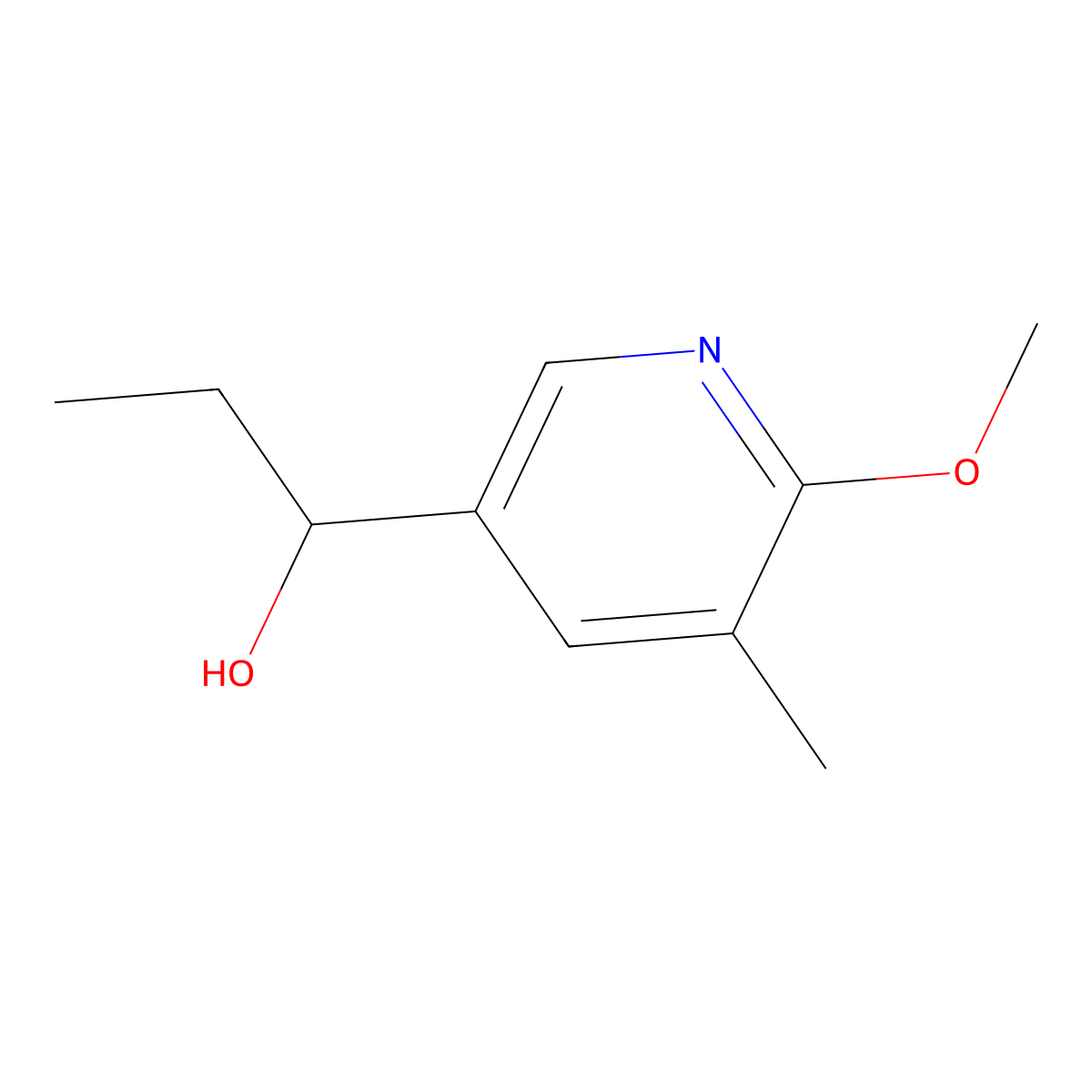 alpha-Ethyl-6-methoxy-5-methyl-3-pyridinemethanol molecular structure, CAS 1355202-35-5