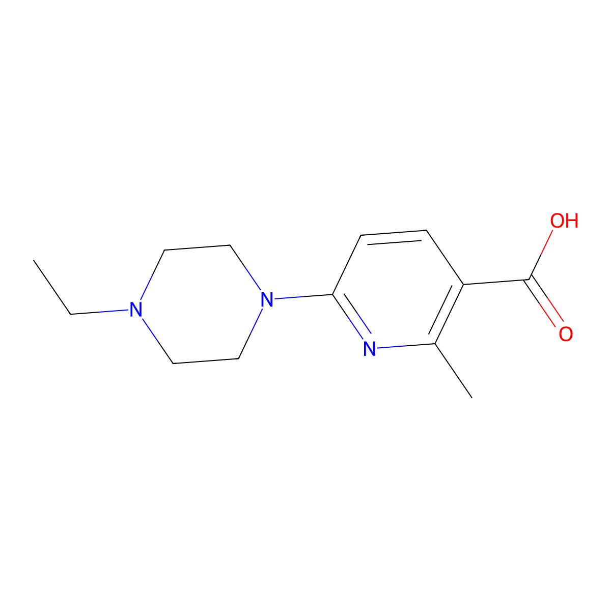 6-(4-Ethylpiperazin-1-yl)-2-methylnicotinic acid molecular structure, CAS 1355202-63-9