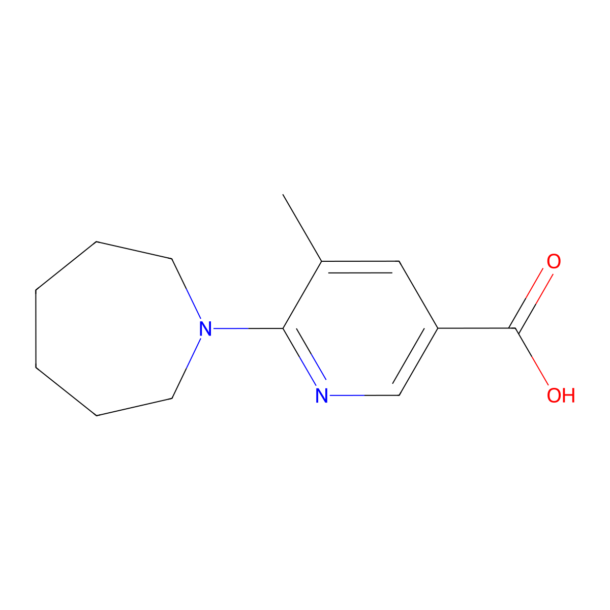 6-(Azepan-1-yl)-5-methylnicotinic acid molecular structure, CAS 1355202-71-9