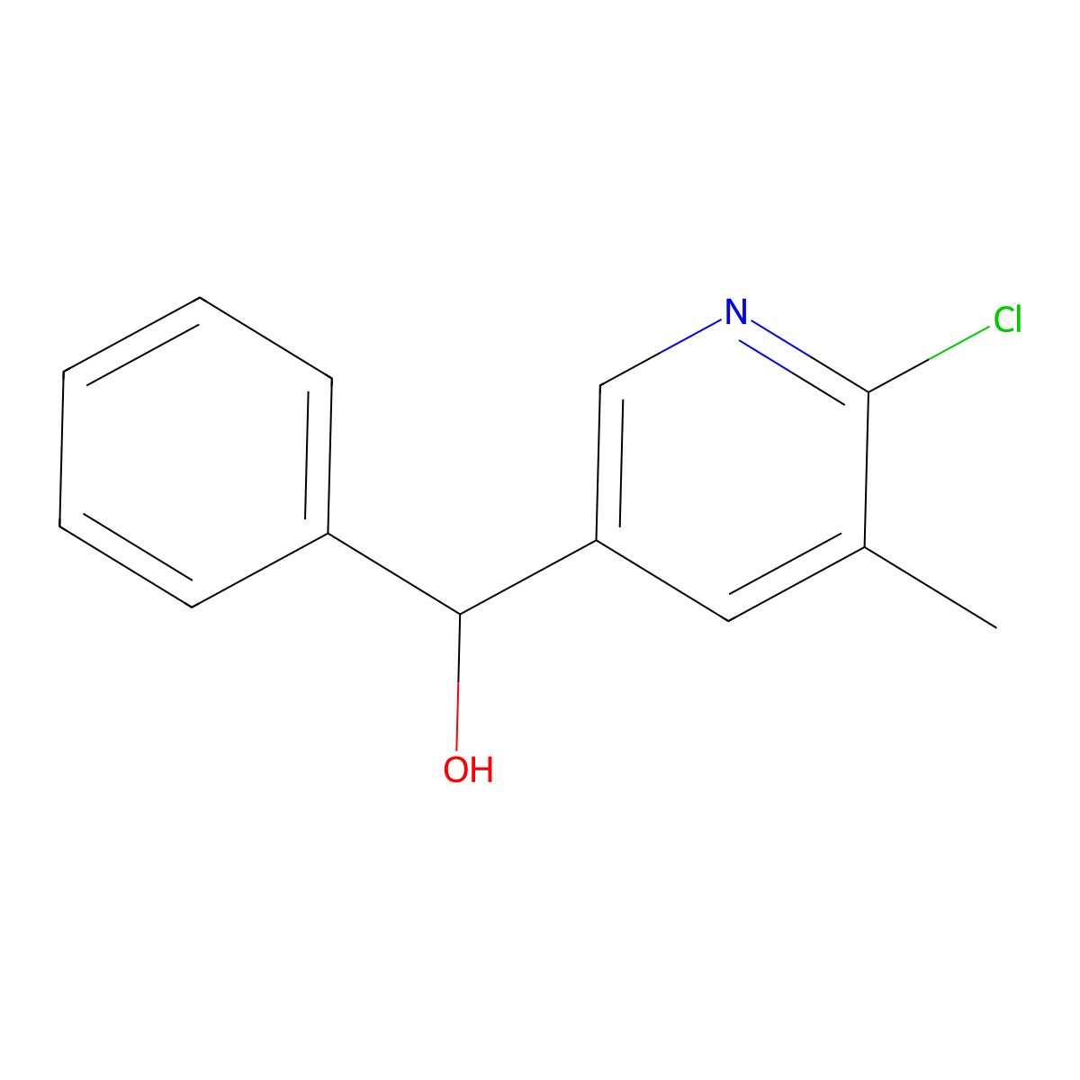 (6-Chloro-5-methyl-pyridin-3-yl)-phenyl-methanol molecular structure, CAS 1355204-03-3