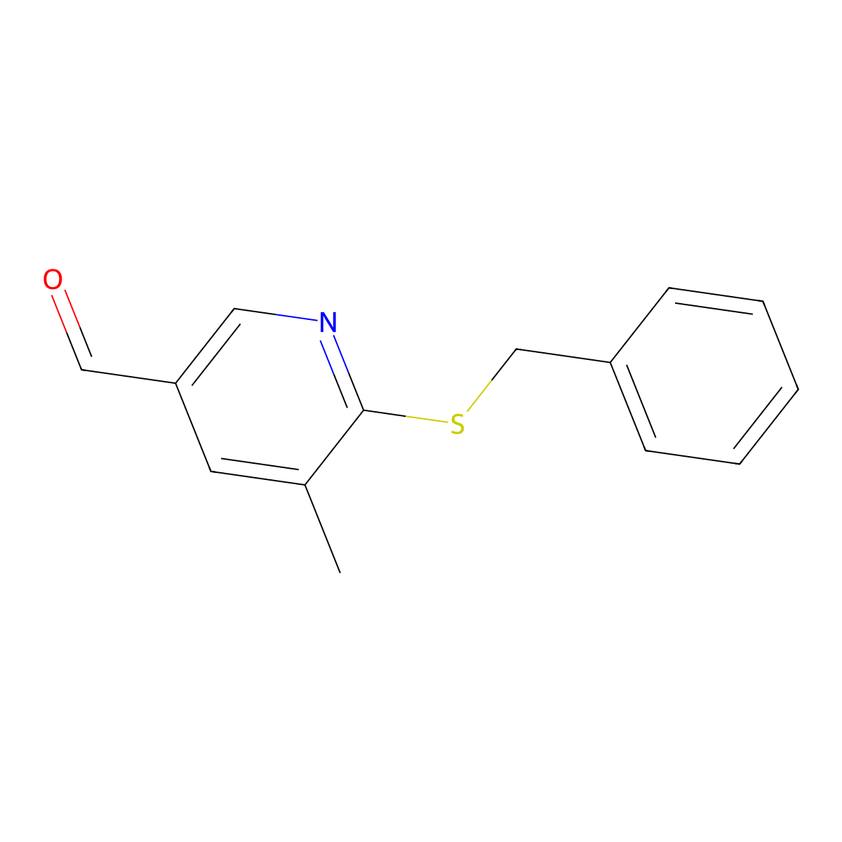 6-(Benzylthio)-5-methylnicotinaldehyde molecular structure, CAS 1355204-08-8