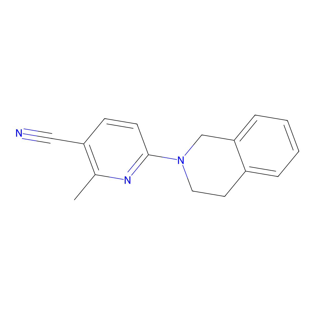 6-(3,4-Dihydroisoquinolin-2(1H)-yl)-2-methylnicotinonitrile molecular structure, CAS 1355204-12-4