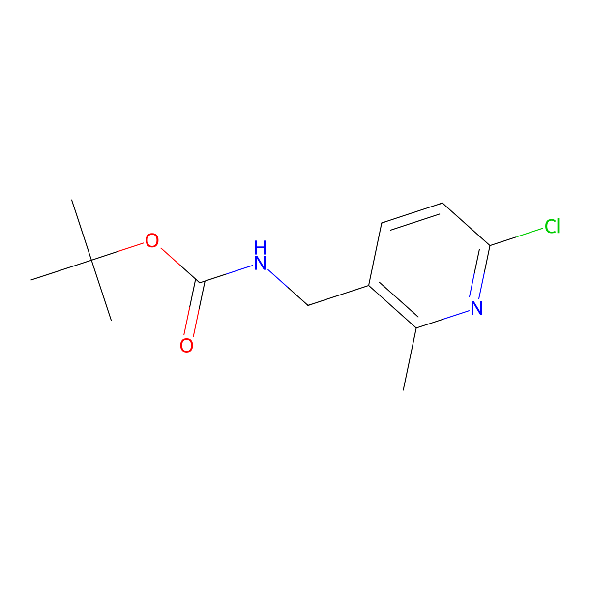 Tert-butyl ((6-chloro-2-methylpyridin-3-yl)methyl)carbamate molecular structure, CAS 1355204-93-1
