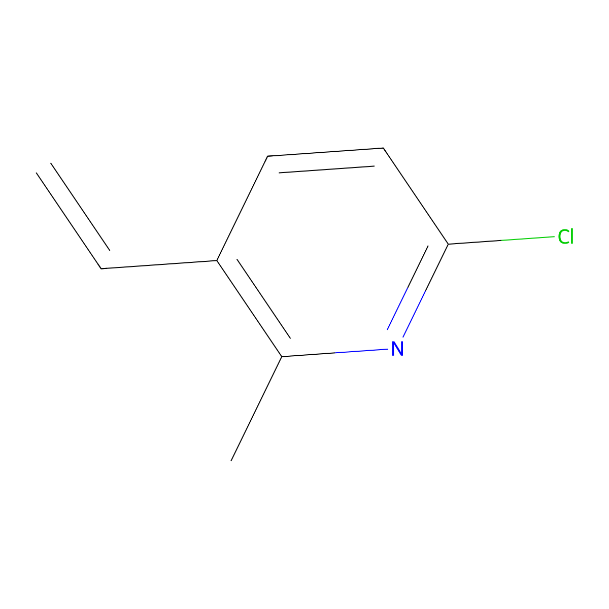 6-Chloro-2-methyl-3-vinylpyridine molecular structure, CAS 1355205-23-0