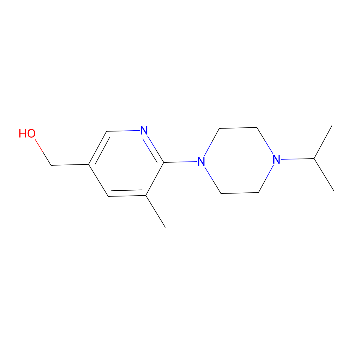 (6-(4-Isopropylpiperazin-1-yl)-5-methylpyridin-3-yl)methanol molecular structure, CAS 1355205-29-6