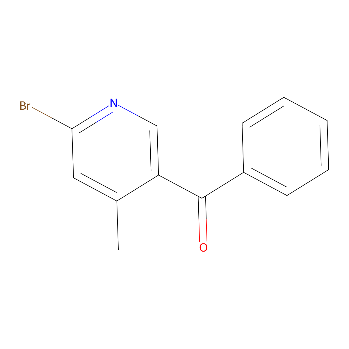 (6-Bromo-4-methylpyridin-3-yl)(phenyl)methanone molecular structure, CAS 1355205-53-6
