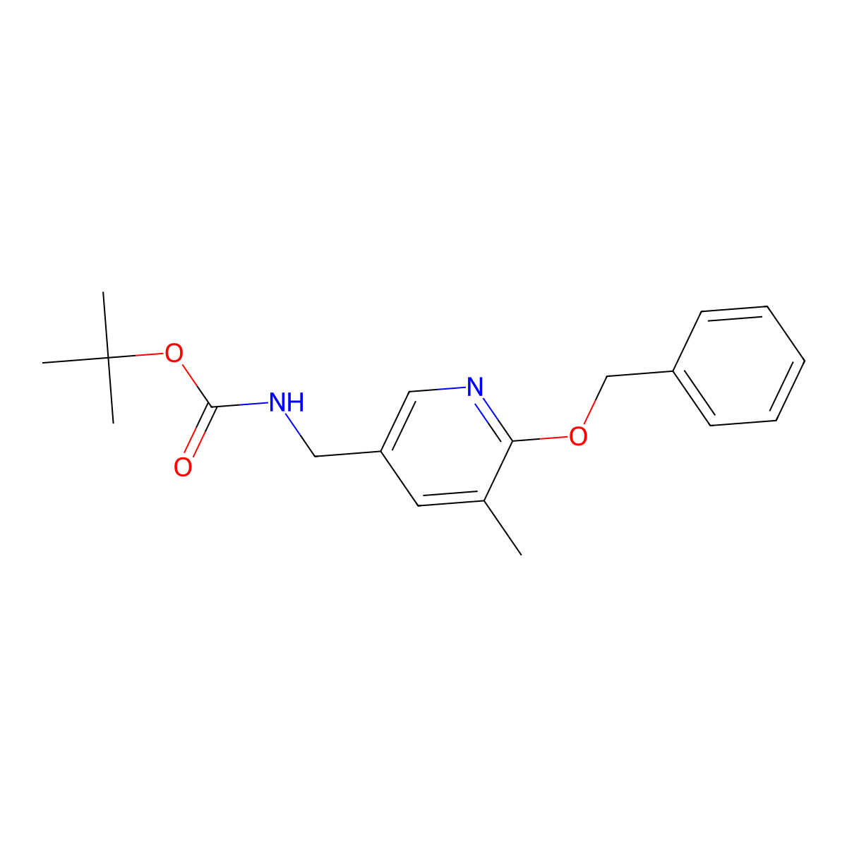 1,1-Dimethylethyl N-[[5-methyl-6-(phenylmethoxy)-3-pyridinyl]methyl]carbamate molecular structure, CAS 1355205-76-3