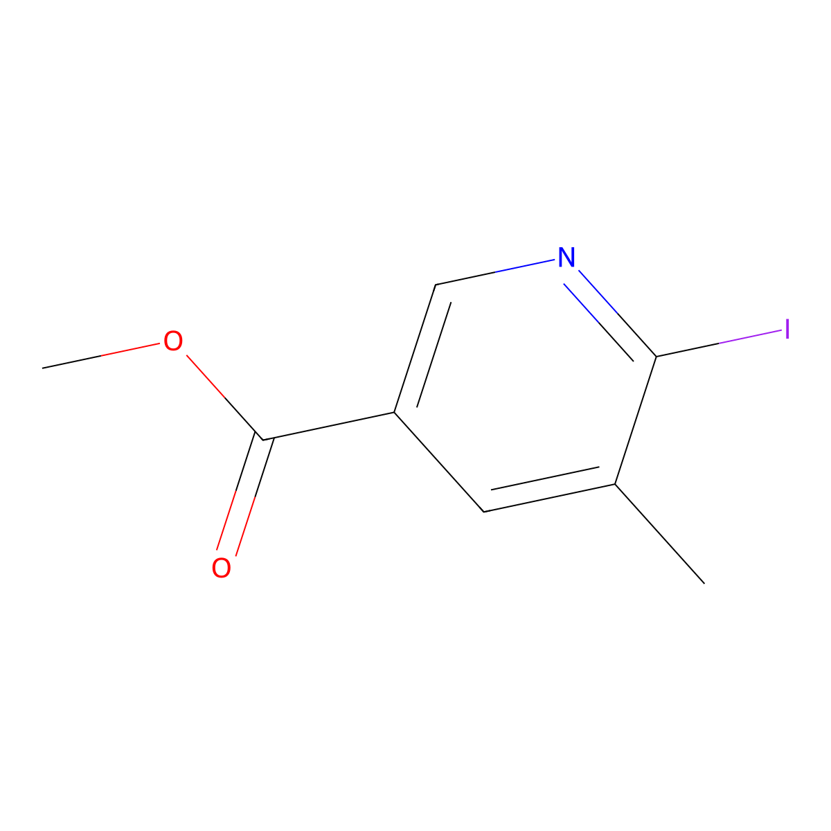 Methyl 6-iodo-5-methylnicotinate molecular structure, CAS 1355205-94-5