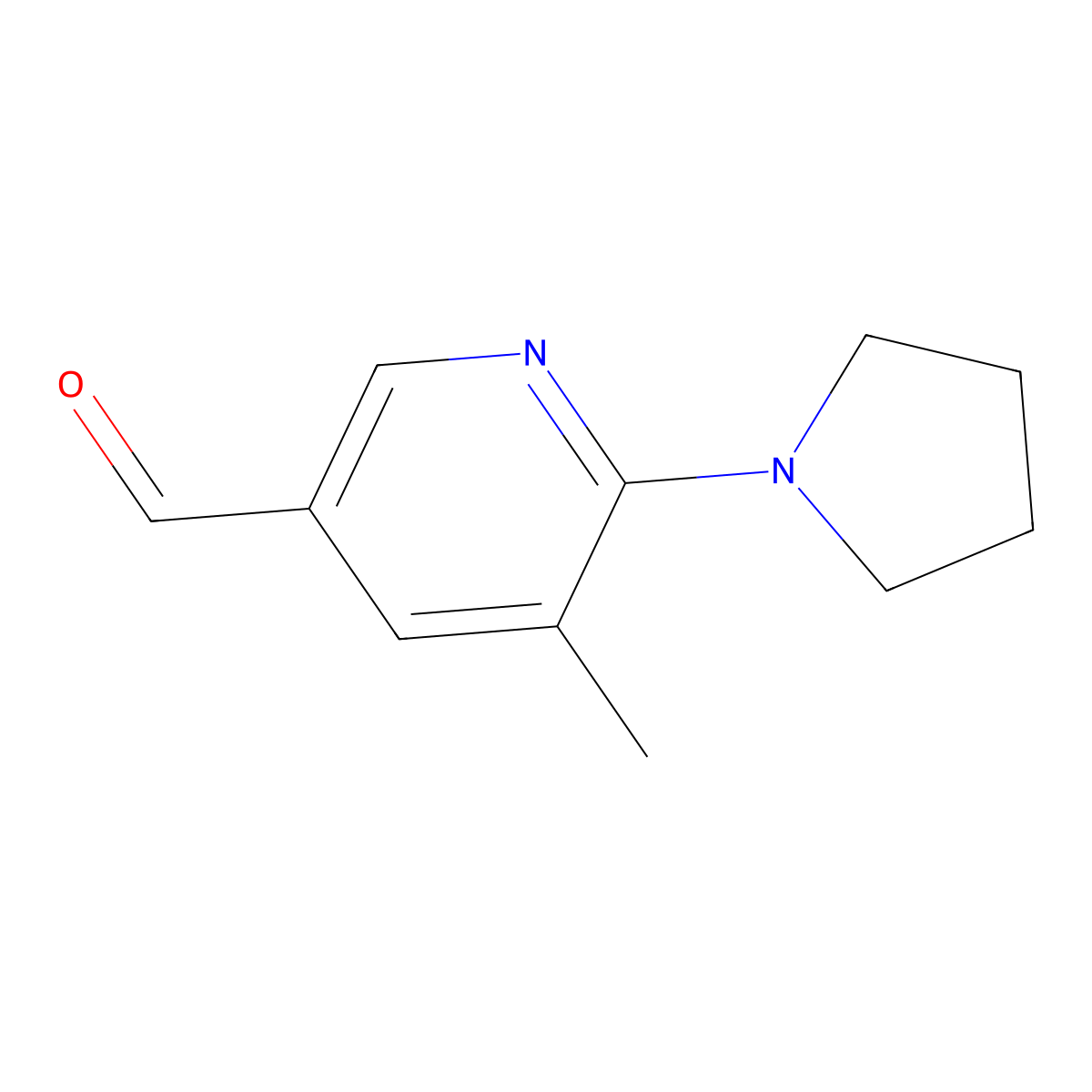 5-Methyl-6-(pyrrolidin-1-yl)nicotinaldehyde molecular structure, CAS 1355206-00-6