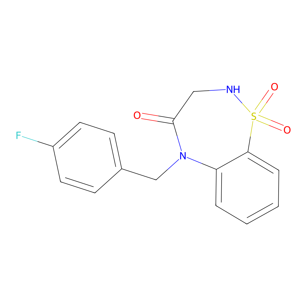 5-(4-fluorobenzyl)-2,3-dihydro-1,2,5-benzothiadiazepin-4(5H)-one 1,1-dioxide molecular structure, CAS 1355206-23-3