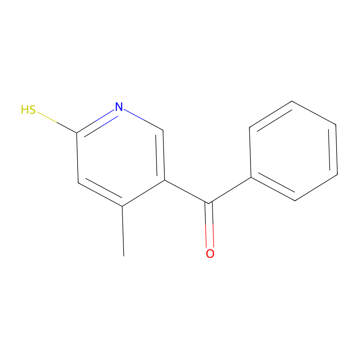 (6-Mercapto-4-methylpyridin-3-yl)(phenyl)methanone molecular structure, CAS 1355206-49-3