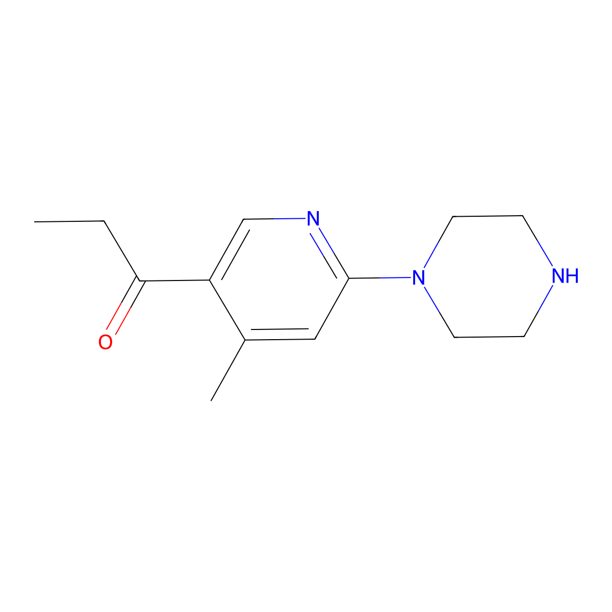 1-(4-Methyl-6-(piperazin-1-yl)pyridin-3-yl)propan-1-one molecular structure, CAS 1355206-97-1
