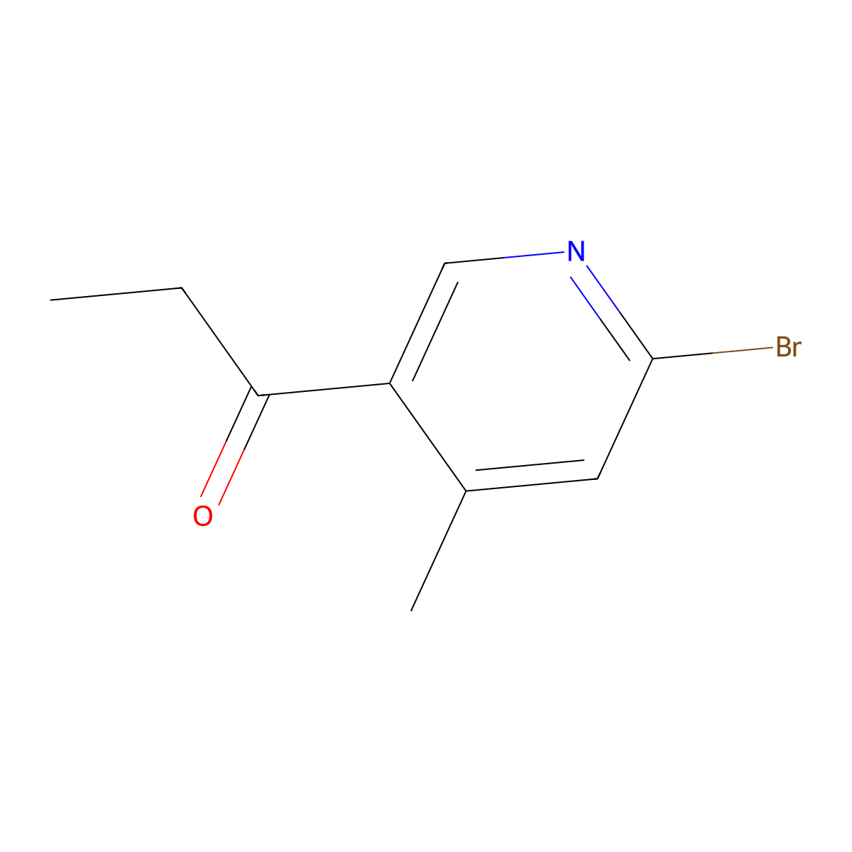 1-(6-Bromo-4-methylpyridin-3-yl)propan-1-one molecular structure, CAS 1355207-04-3