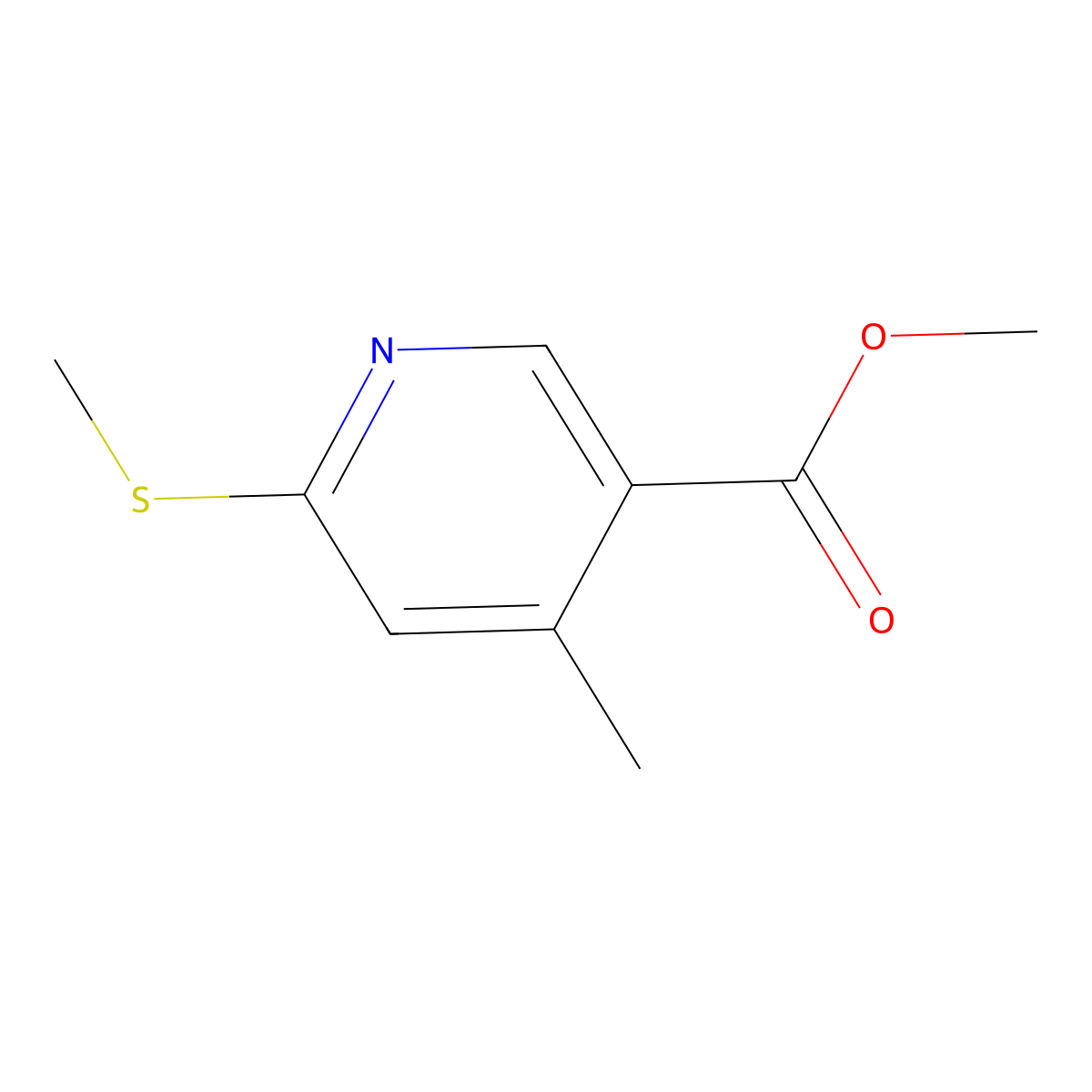 Methyl 4-methyl-6-(methylthio)nicotinate molecular structure, CAS 1355207-49-6