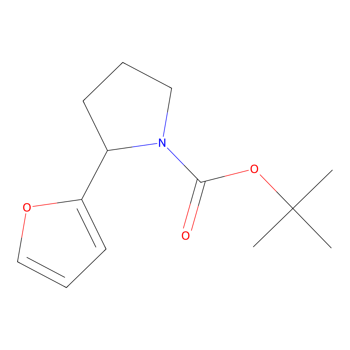 tert-Butyl 2-(furan-2-yl)pyrrolidine-1-carboxylate molecular structure, CAS 1355207-54-3