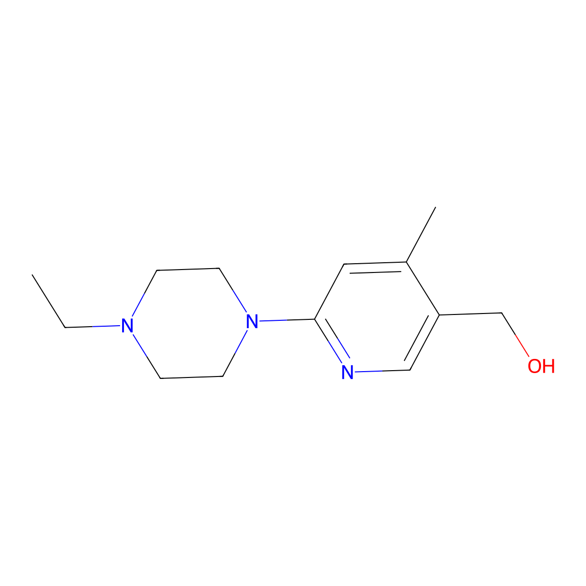 6-(4-Ethyl-1-piperazinyl)-4-methyl-3-pyridinemethanol molecular structure, CAS 1355207-67-8