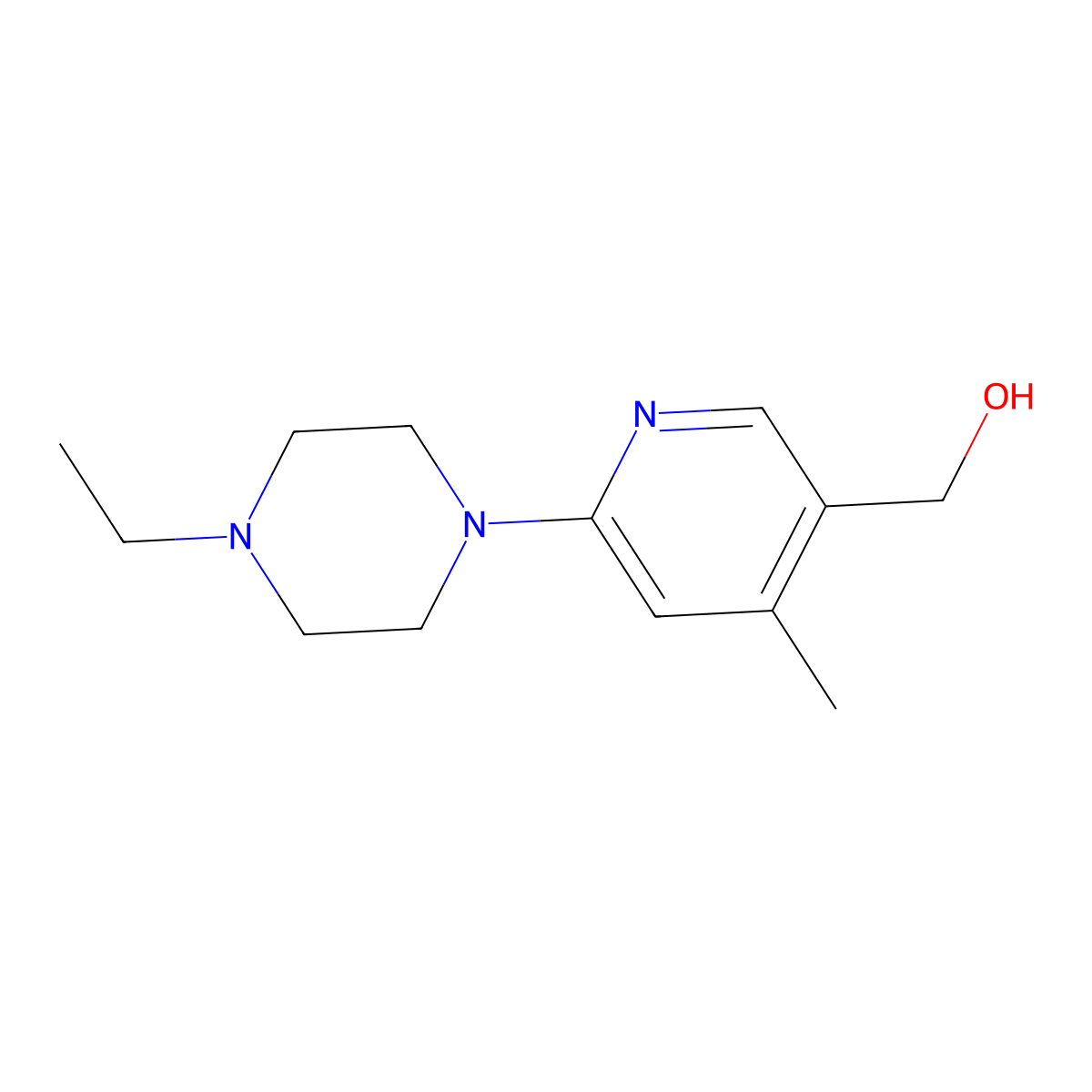 6-(4-Ethyl-1-piperazinyl)-4-methyl-3-pyridinemethanol molecular structure, CAS 1355207-67-8