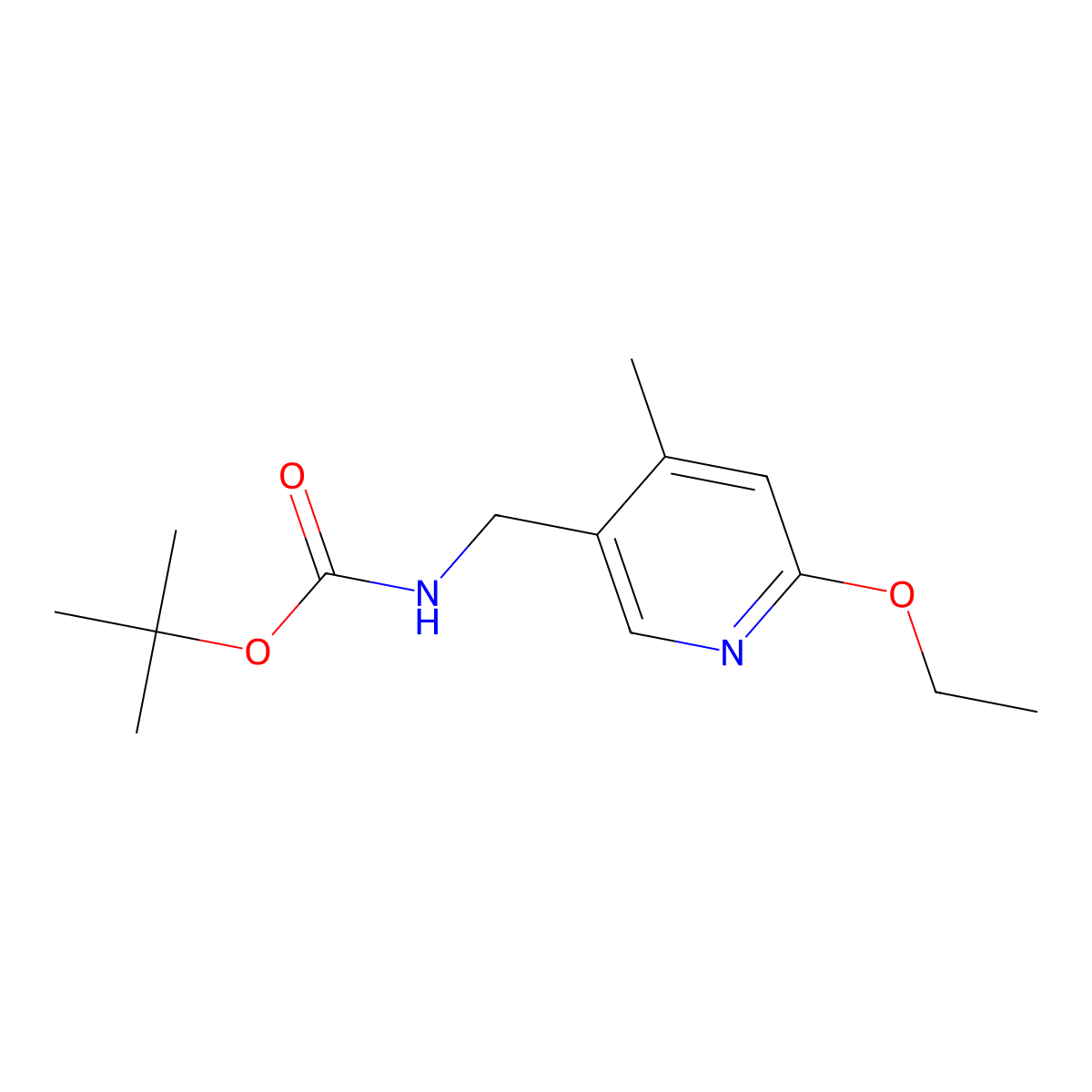 (6-Ethoxy-4-methyl-pyridin-3-ylmethyl)-carbamic acid tert-butyl ester molecular structure, CAS 1355207-80-5