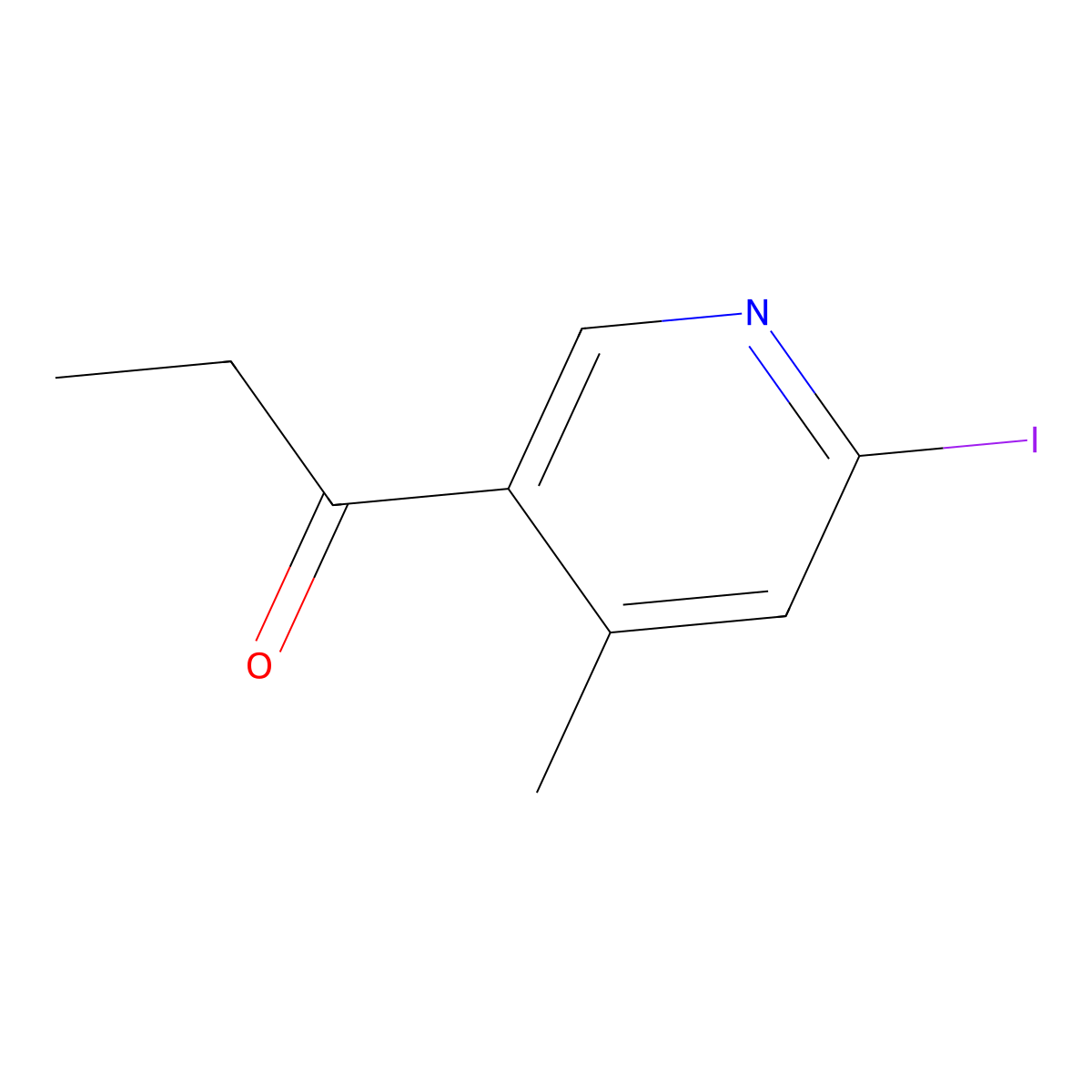 1-(6-Iodo-4-methylpyridin-3-yl)propan-1-one molecular structure, CAS 1355208-18-2