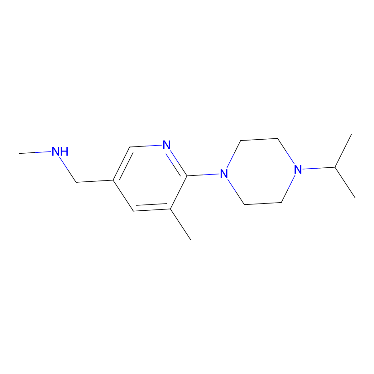 1-(6-(4-Isopropylpiperazin-1-yl)-5-methylpyridin-3-yl)-N-methylmethanamine molecular structure, CAS 1355208-30-8
