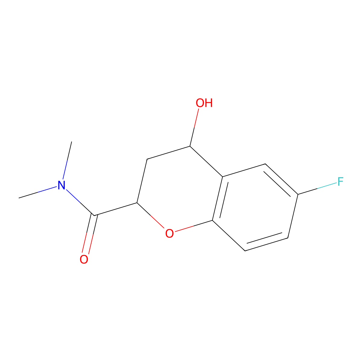 6-Fluoro-4-hydroxy-N,N-dimethylchroman-2-carboxamide molecular structure, CAS 1355214-36-6