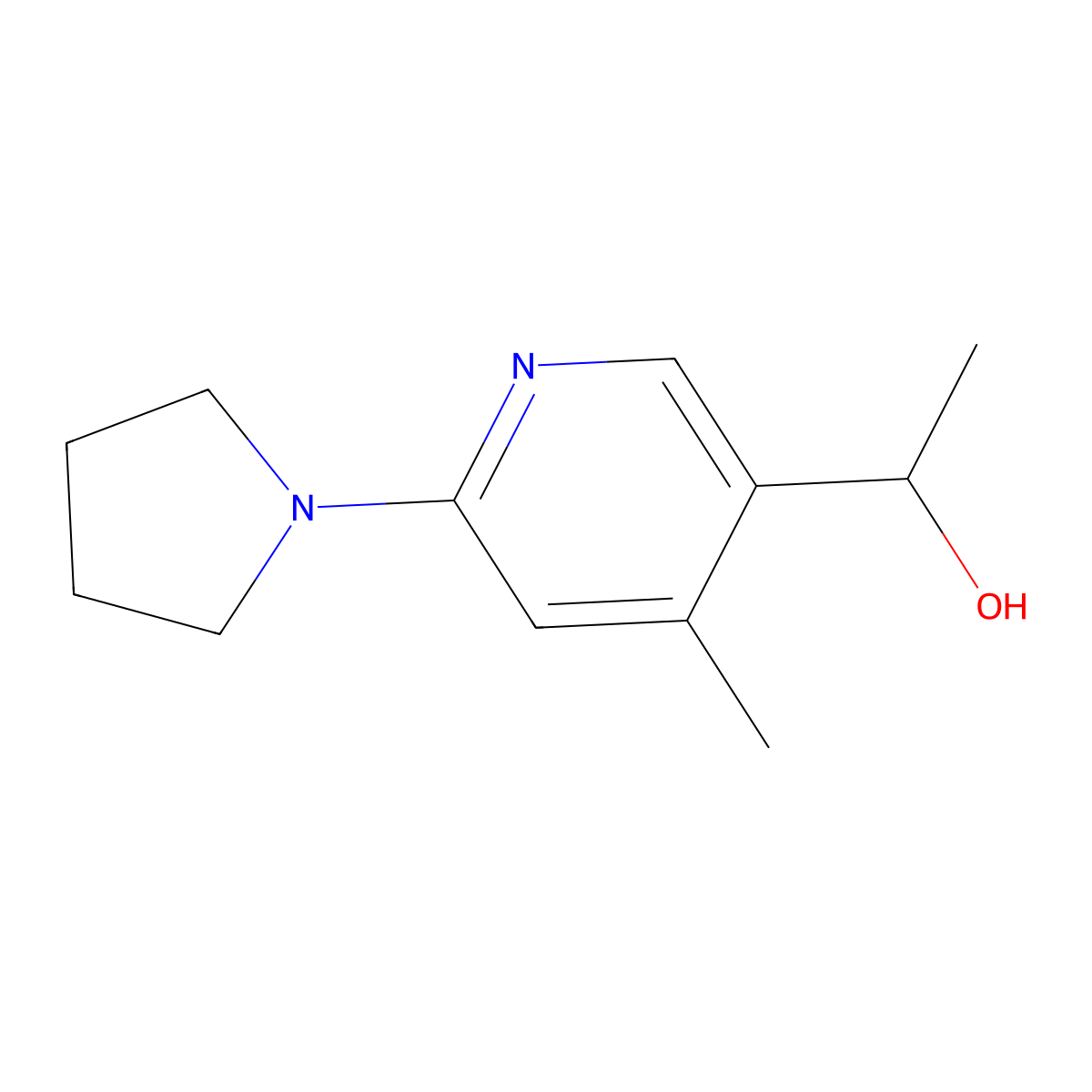 |A,4-Dimethyl-6-(1-pyrrolidinyl)-3-pyridinemethanol molecular structure, CAS 1355214-37-7