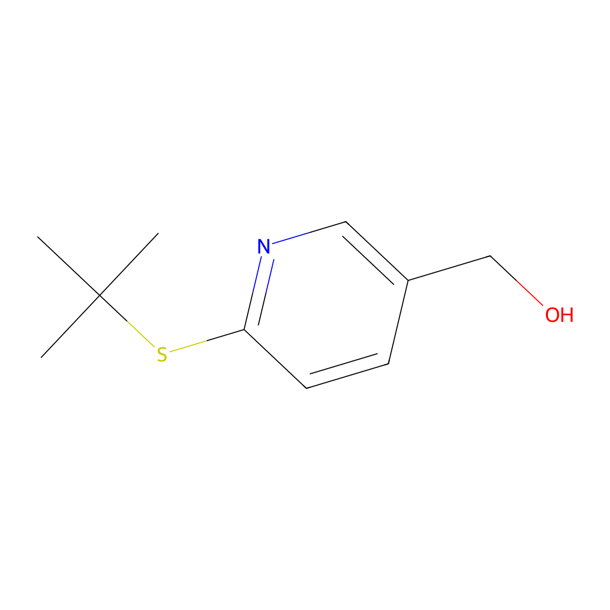 6-[(1,1-Dimethylethyl)thio]-3-pyridinemethanol molecular structure, CAS 1355214-84-4