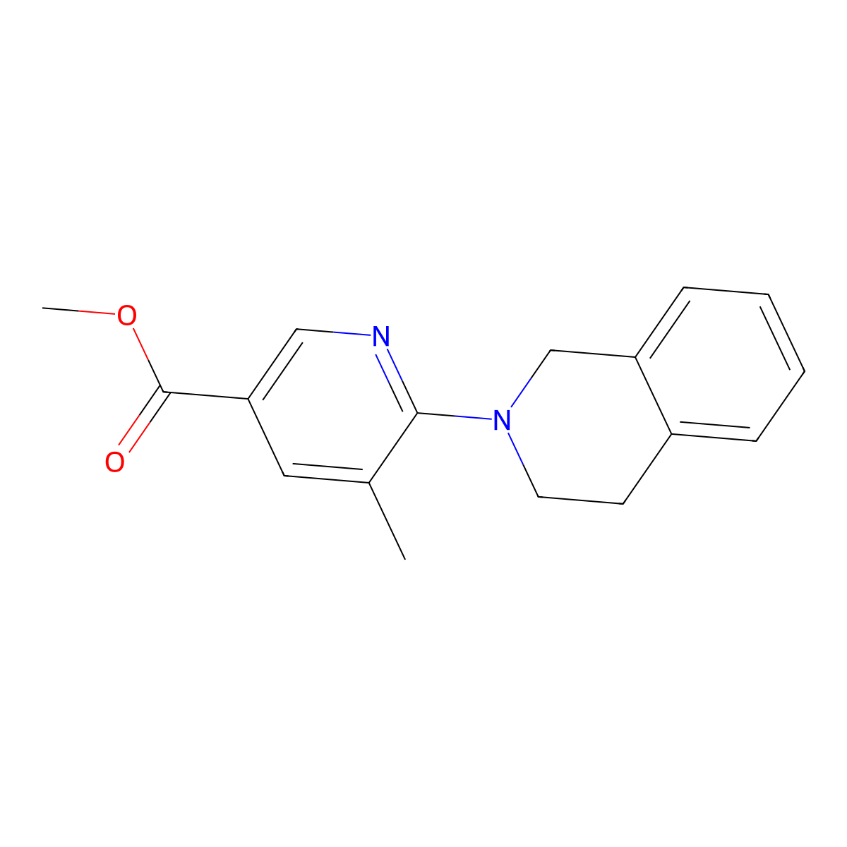 Methyl 6-(3,4-dihydroisoquinolin-2(1H)-yl)-5-methylnicotinate molecular structure, CAS 1355214-90-2