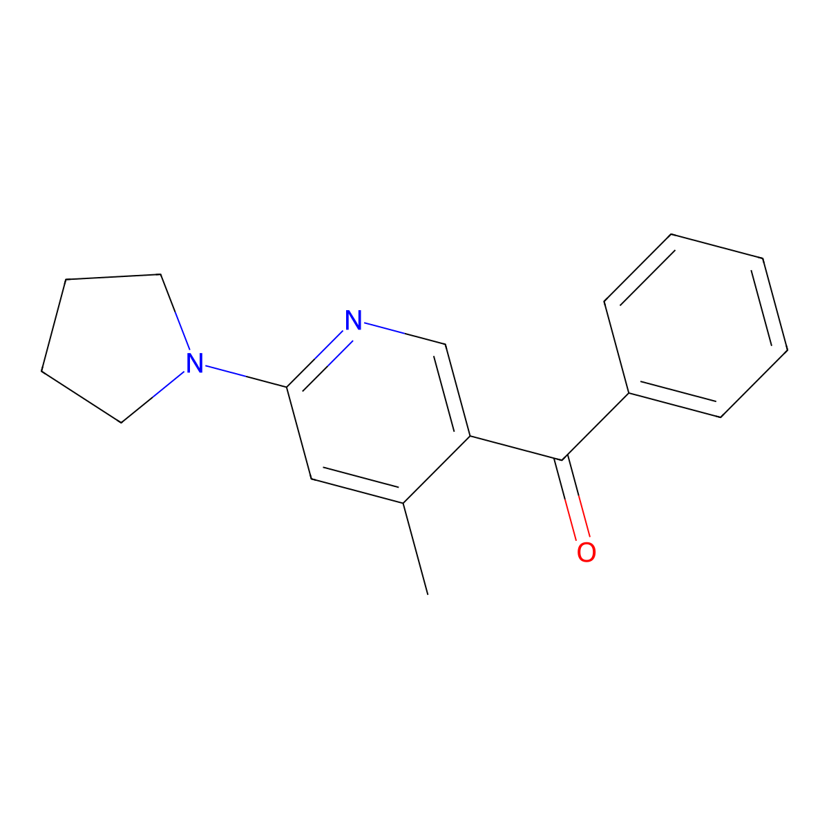 (4-Methyl-6-(pyrrolidin-1-yl)pyridin-3-yl)(phenyl)methanone molecular structure, CAS 1355215-15-4