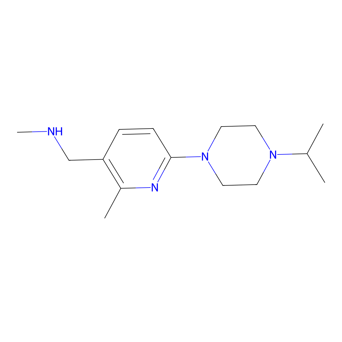 1-(6-(4-Isopropylpiperazin-1-yl)-2-methylpyridin-3-yl)-N-methylmethanamine molecular structure, CAS 1355215-25-6