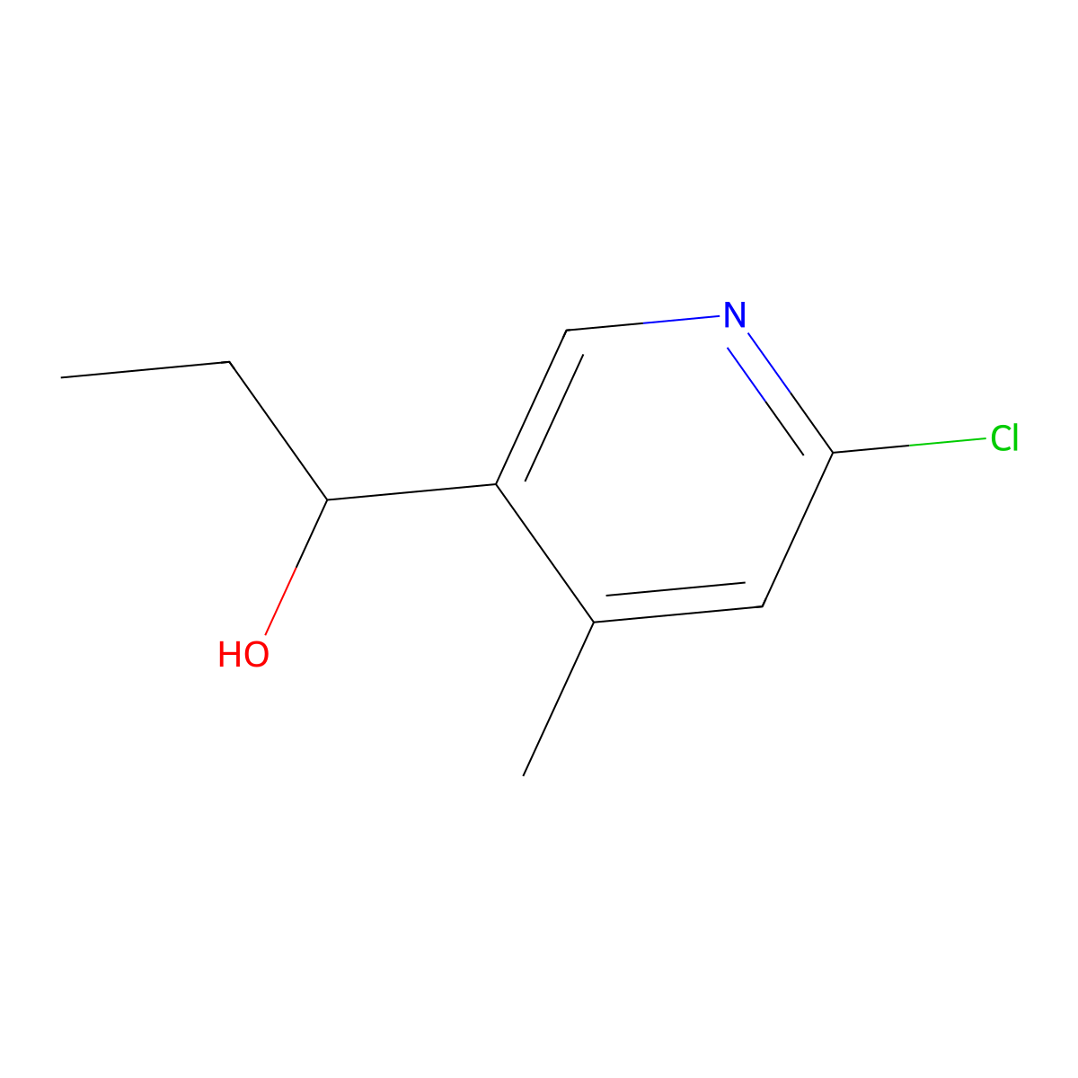 6-Chloro-|A-ethyl-4-methyl-3-pyridinemethanol molecular structure, CAS 1355215-62-1