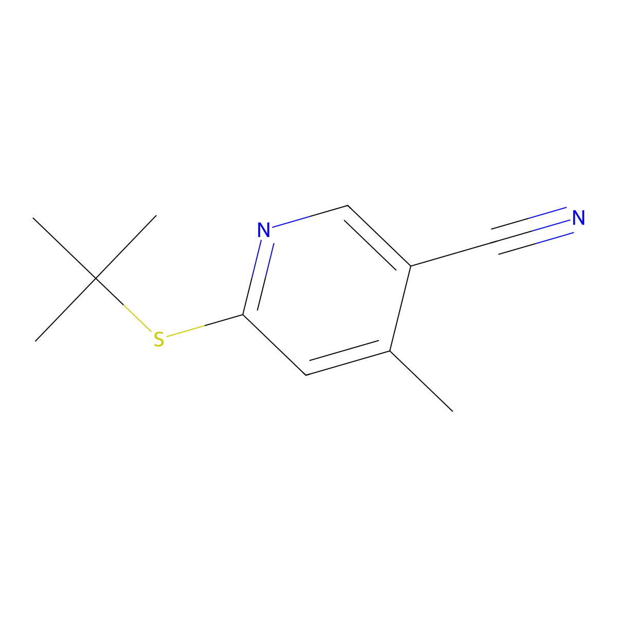 6-(tert-Butylthio)-4-methylnicotinonitrile molecular structure, CAS 1355215-68-7