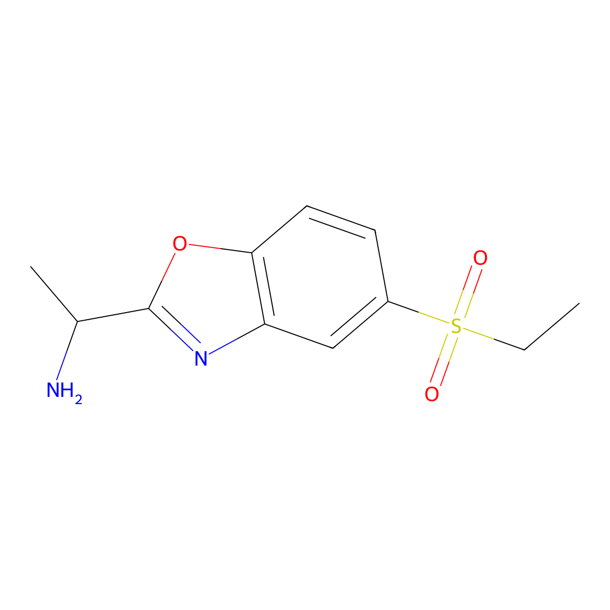 1-(5-(Ethylsulfonyl)benzo[d]oxazol-2-yl)ethanamine molecular structure, CAS 1355215-71-2
