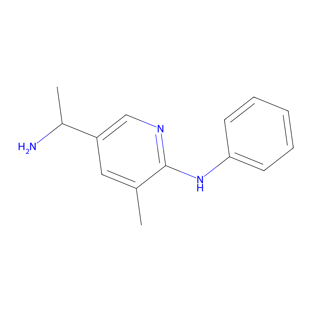 5-(1-Aminoethyl)-3-methyl-N-phenylpyridin-2-amine molecular structure, CAS 1355215-84-7