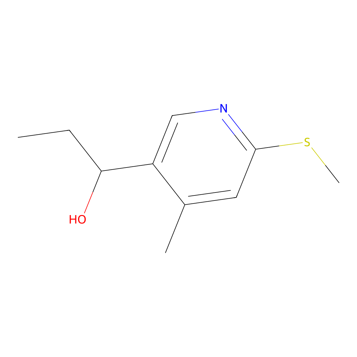 |A-Ethyl-4-methyl-6-(methylthio)-3-pyridinemethanol molecular structure, CAS 1355216-12-4